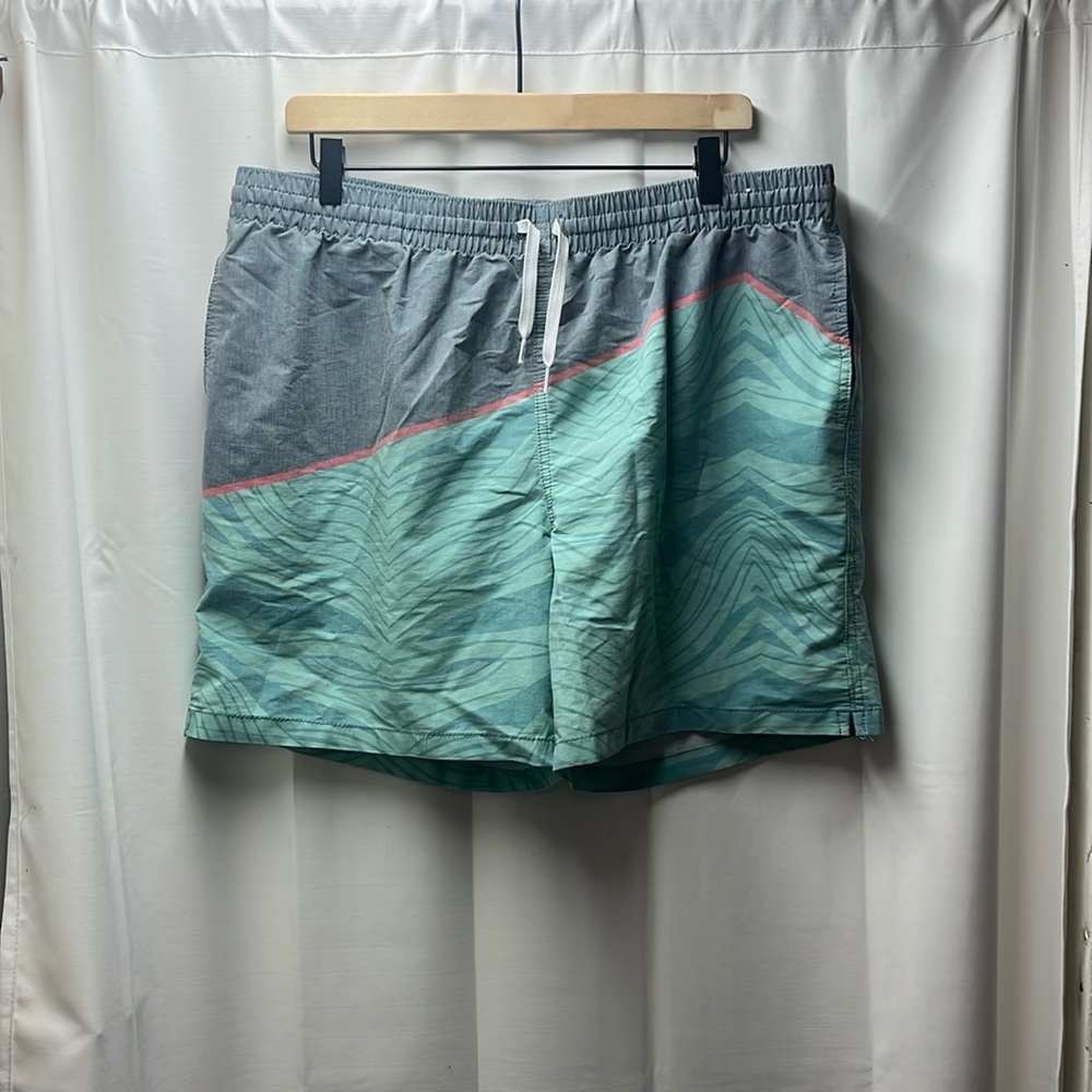 Chubbies Green Gray Grey Lined Pockets Swim Trunks- XXL
